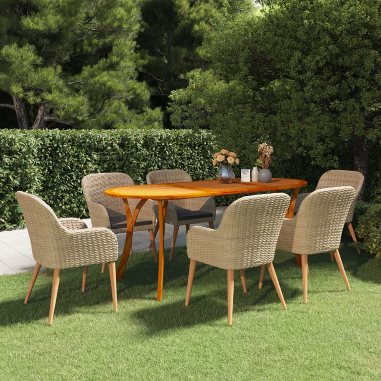 Corrigan Studio® 7 Piece Patio Dining Set Brown Wayfair